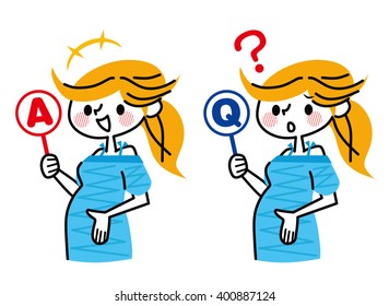 Pregnant women of illustrations.