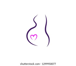 Pregnant women, isolated vector symbol - Vector