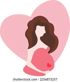 Pregnant women on the background of the heart