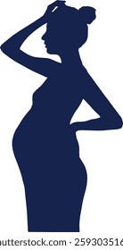 Pregnant Women Silhouette. Isolated Vector Illustration.