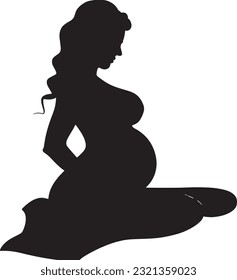 Pregnant women Silhouette Vector Art.
