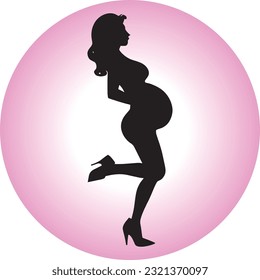 Pregnant women Silhouette Vector Art.