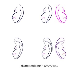 pregnant women vector icon template - Vector