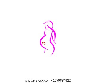 pregnant women vector icon template - Vector