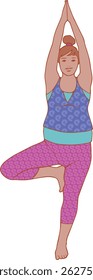 pregnant yoga tree pose illustration wellness balance flexibility