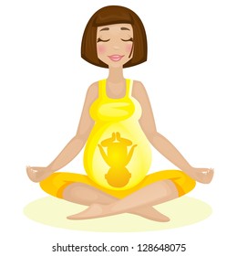 Pregnant yoga (vector version)