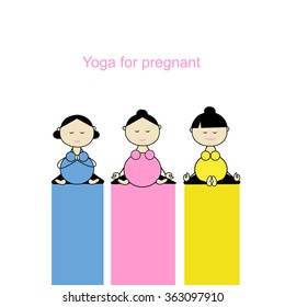 Pregnant yoga, women group for your design