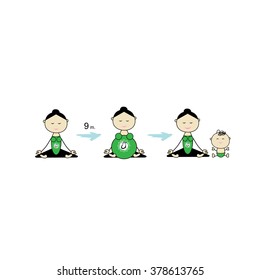 Pregnant yoga, women group for your design