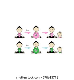 Pregnant yoga, women group for your design