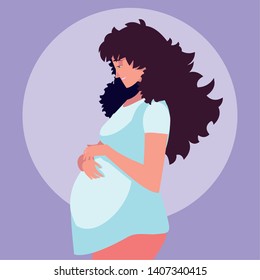 pregnant young woman avatar character