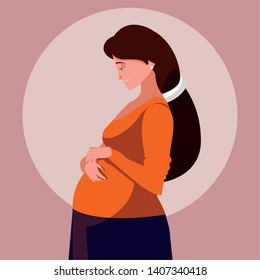 pregnant young woman avatar character