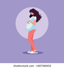 pregnant young woman avatar character