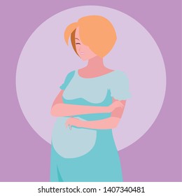 pregnant young woman avatar character