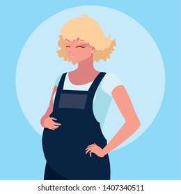 pregnant young woman avatar character