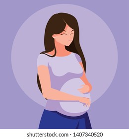 pregnant young woman avatar character