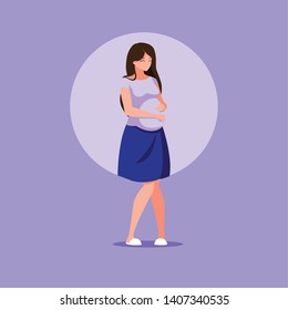 pregnant young woman avatar character
