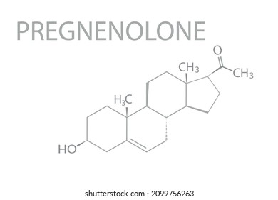 Pregnenolone Molecular Skeletal Chemical Formula.