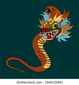 prehispanic mexican god. quetzalcoatl feathered Serpent illustration in vector format