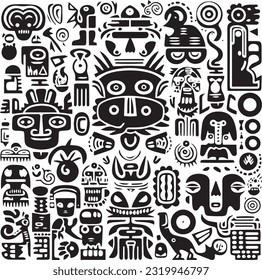 prehispanic pattern signs god historic black