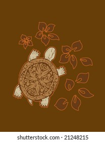 Prehispanic turtle design for shirt or editorial