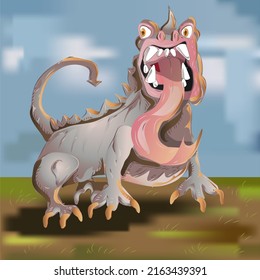 Prehistoric Ancient Monster and Creature Vector Illustration