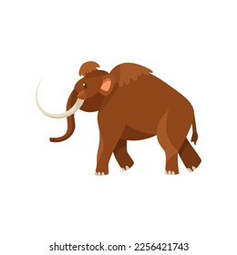 Prehistoric animal or mammoth vector illustration. Ancient mammoth on white background. History, stone age, prehistory concept