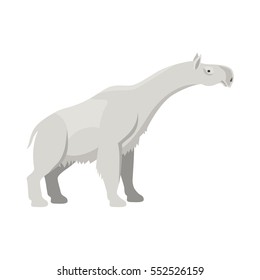 Prehistoric animal. Vector cartoon ancient mammal ice age extinct indricotherium.