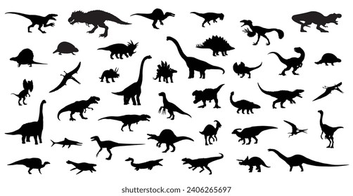 prehistoric animals silhouette
Dinosaurs silhouettes 