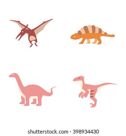 Prehistoric animals vector icons