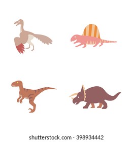 Prehistoric animals vector icons