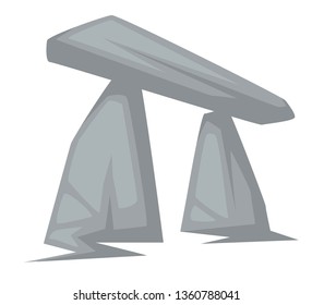 Prehistoric architecture stone age arch of rocks isolated primitive construction vector paleontology and anthropology caveman building history entrance ancient civilization development and evolution