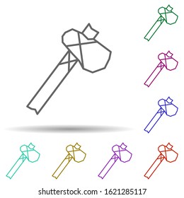 Prehistoric axe in multi color style icon. Simple thin line, outline vector of prehistoric icons for ui and ux, website or mobile application