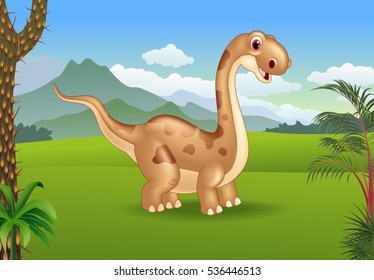 Prehistoric background with dinosaur