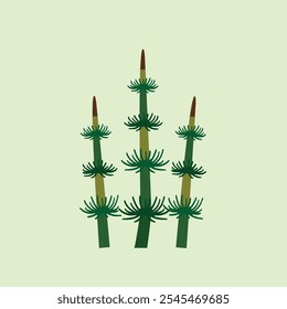 prehistoric bamboo palm plant isolated. dinosaur food, illustration Collection of exotic plants.