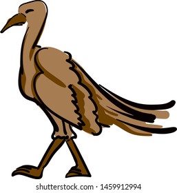 Prehistoric bird, illustration, vector on white background.