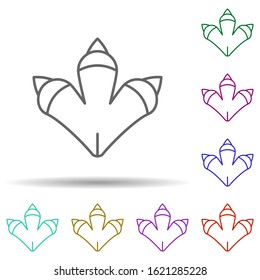 Prehistoric claws in multi color style icon. Simple thin line, outline vector of prehistoric icons for ui and ux, website or mobile application