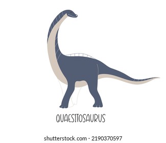 Prehistoric cute blue dinosaur is isolated. Vector illustration of a wild animal