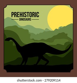 prehistoric design over landscape background, vector illustration