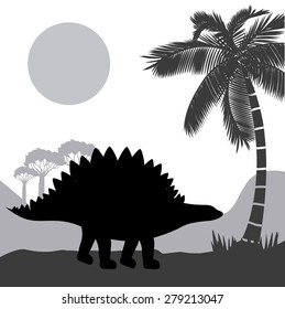 prehistoric design over landscape background, vector illustration