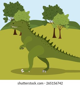 Prehistoric design over landscape background,vector illustration