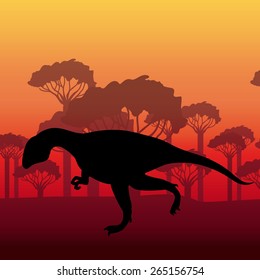 Prehistoric design over landscape background,vector illustration