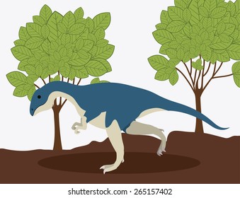 Prehistoric design over landscape background,vector illustration