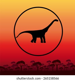 Prehistoric design over landscape background,vector illustration