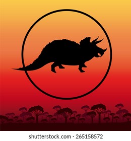 Prehistoric design over landscape background,vector illustration