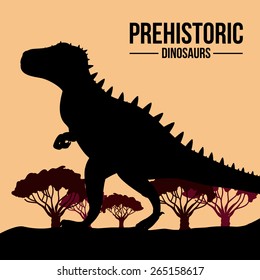 Prehistoric design over landscape background,vector illustration