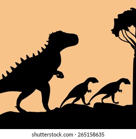 Prehistoric design over landscape background,vector illustration
