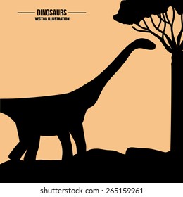 Prehistoric design over landscape background,vector illustration