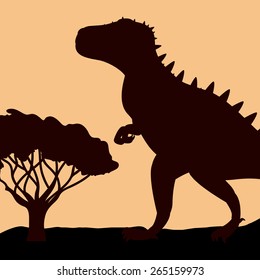 Prehistoric design over landscape background,vector illustration