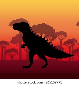 Prehistoric design over landscape background,vector illustration