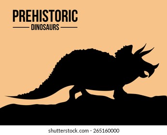 Prehistoric design over landscape background,vector illustration